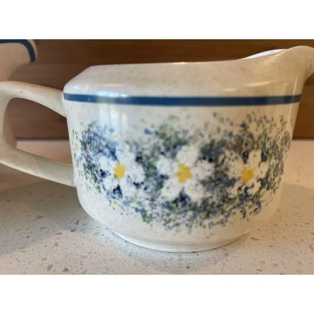 TemperWare by Lenox Dewdrops Cream and‎ Bowl With Handle Set Of 2